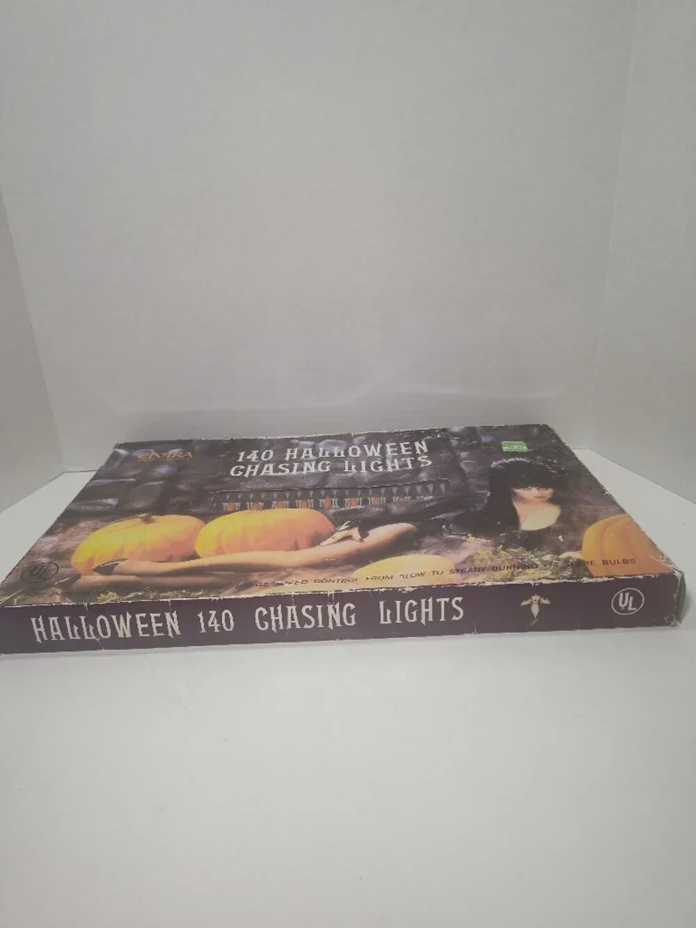Vintage Elvira Halloween 140 Multicolor Chasing Lights Set NOS NIB Horror Decor